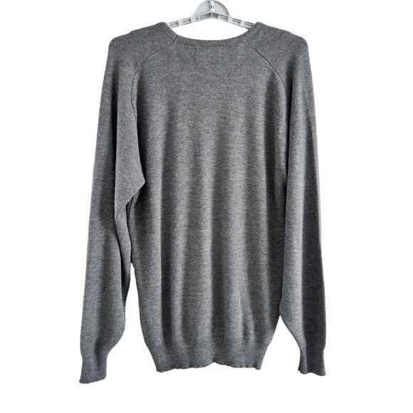 Winona Knits V-Neck Sweater Gray Embroidered Duck Vintage‎ Made in USA Men’s LT - Picture 2 of 7